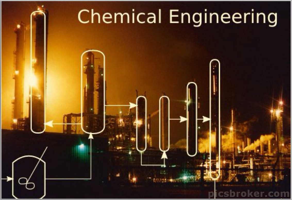 Chemical engineering is a branch of engineering that applies physical sciences (physics and chemistry), life sciences (microbiology and biochemistry), together with applied mathematics and economics to produce, transform, transport, and properly use chemicals, materials and energy. A chemical engineer designs large-scale processes that convert chemicals, raw materials, living cells, microorganisms and energy into useful forms and products.